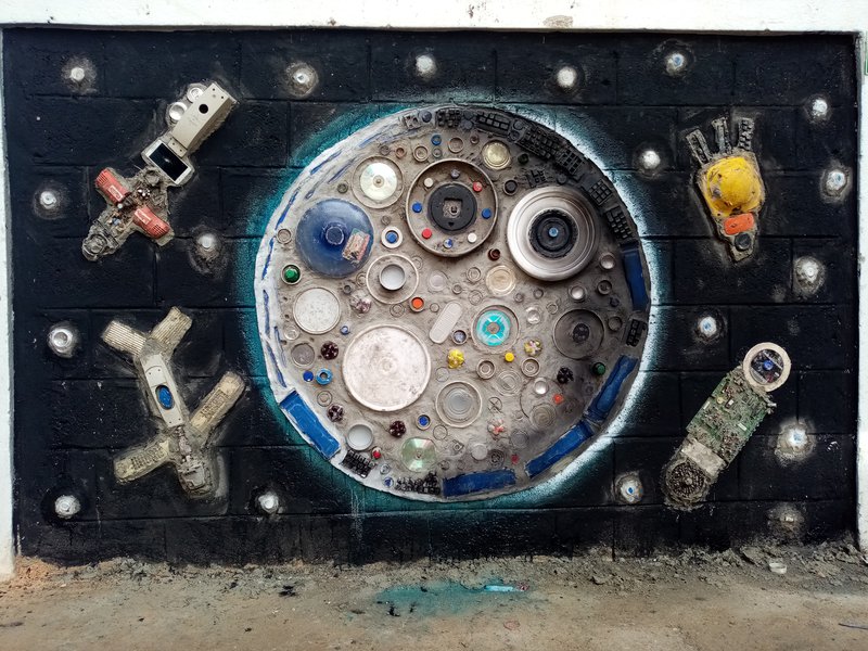 The final artwork, the moon and our trash