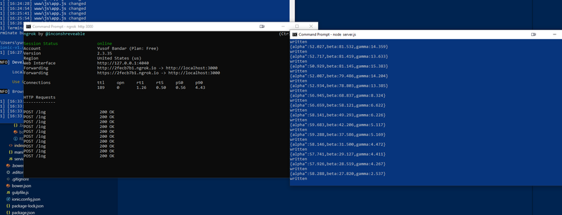 Logging data to server