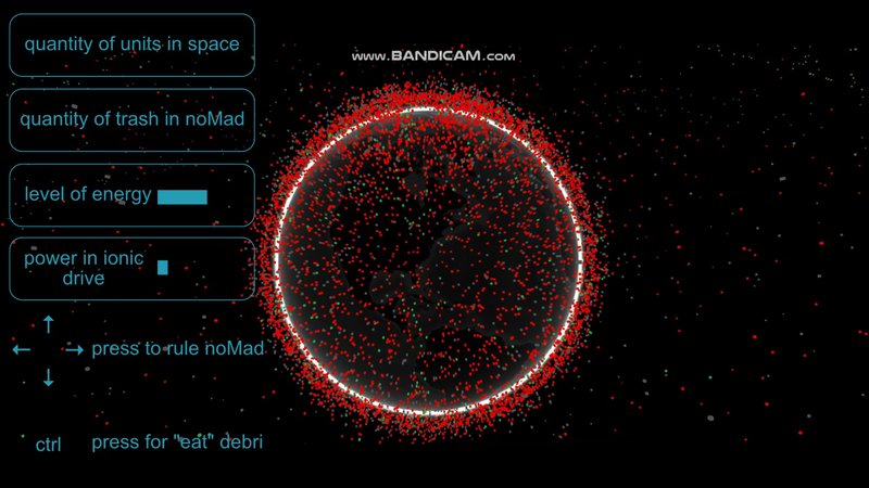 Here is the UI of noMad video game for your computer or phone. Here you can choose the debris orbit to catch debris.