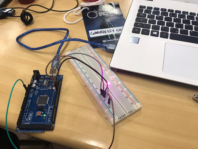  With a simple C language code, we made arduino communicate with the led's, By simulating LED's such as temperature sensors, humidity sensor and satellite signal repeater, we made Arduino an integral part of the application.