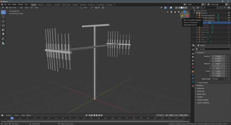 Yagi Uda Antenna 3d model