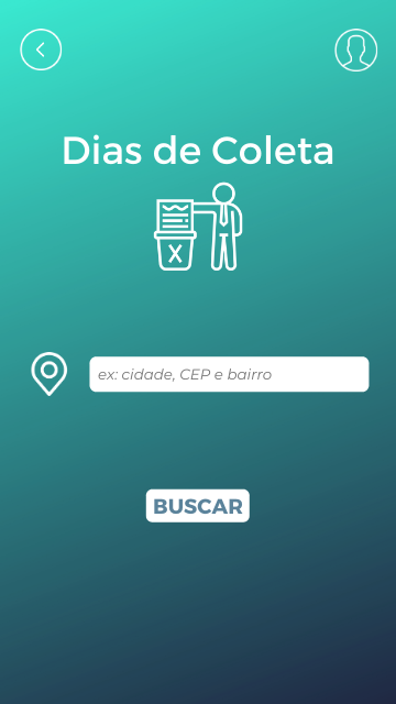 TELA DE BUSCA PARA DIAS DE COLETA SELETIVA DE LIXO