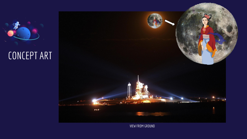 Conceptual art of Chang'e on moon.
