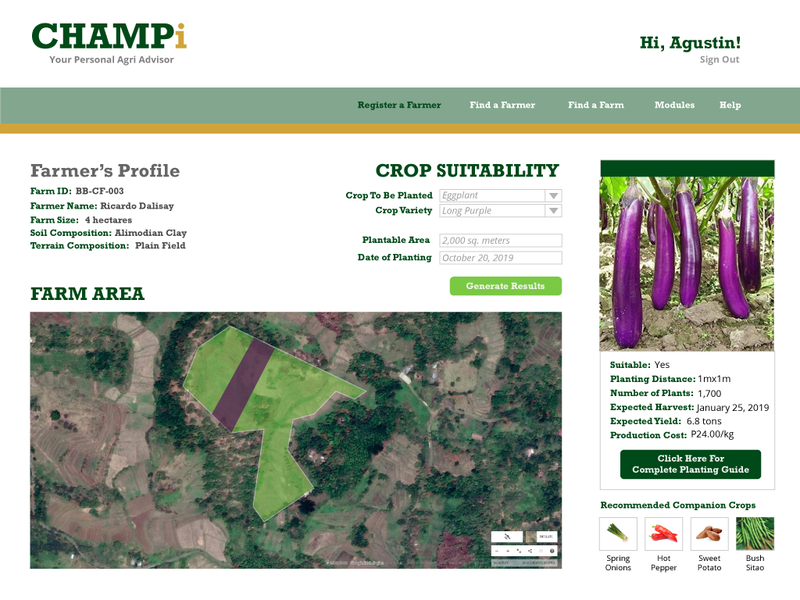 CHAMPi: Crop Suitability Assessement Result: Suitable