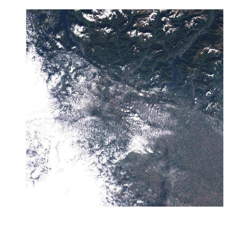 Here you can see our first satellite image of Milan, taken a few days ago, automatically required to the Sentinel database upon request on our app !