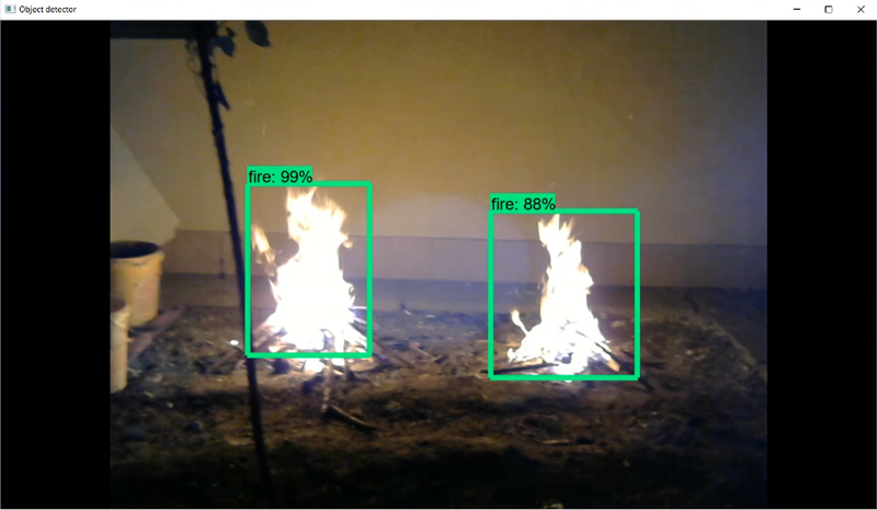 Look at our detection software! It detects two fires