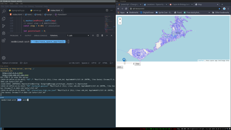 This interactive map show the predicted submerged areas on the island of kerkena by selecting the year