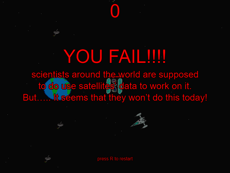 We are creating messages to impact the players about the importance of the satellites in everyday life.