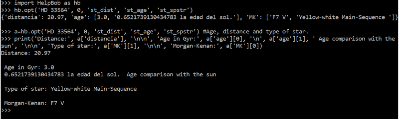 Age, distance and type of star (Morgan-Kenan).