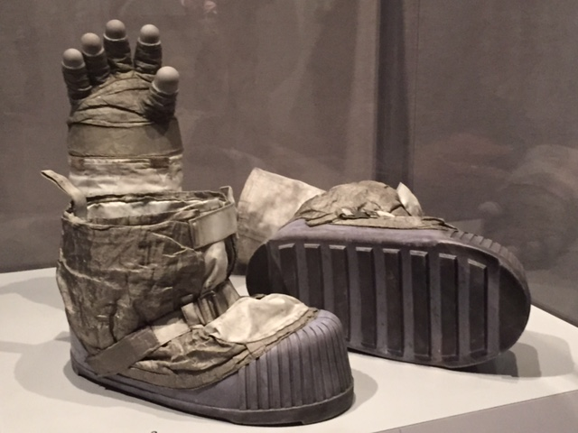 Boots and gloves used at Apollo 15