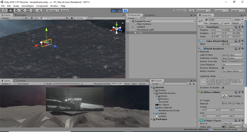 The first steps of the app made in unity