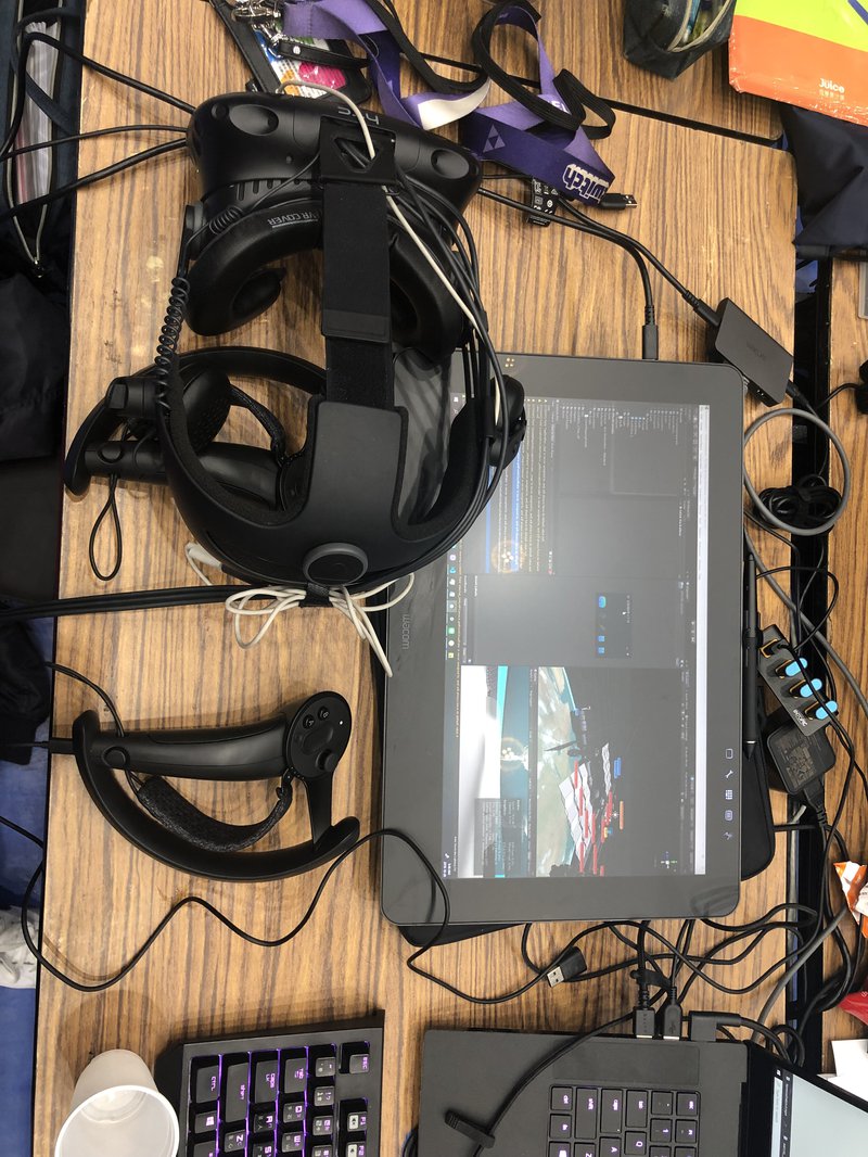 Final tests and charging the knuckles. Who else is working with VR?