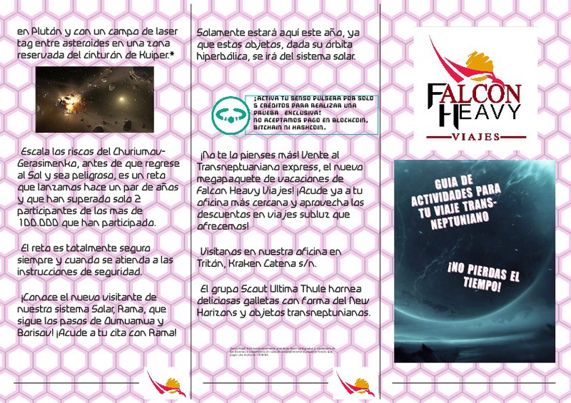 Flyer 2 with information, front page