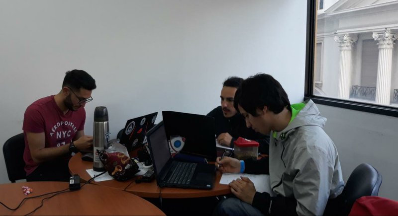 Working hard on some aspects of our solutions. Almost sunset!