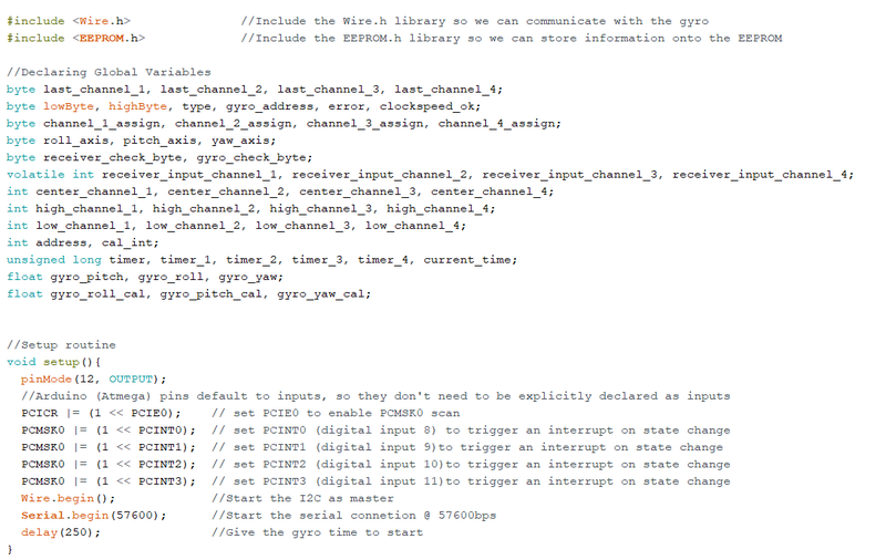 while checking codes for the flying Quad-copter and the carried sensors !!
