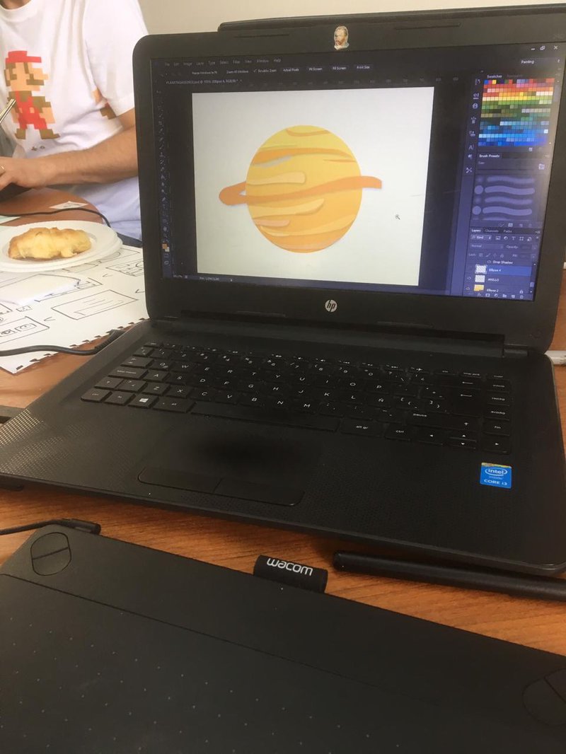 Look at how our planets are looking! For our Gas Giants, We found inspiration in our own solar system! :D