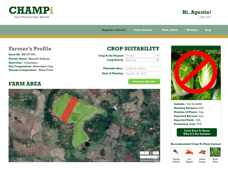 CHAMPi: Crop Suitability Assessement Result: Not Suitable