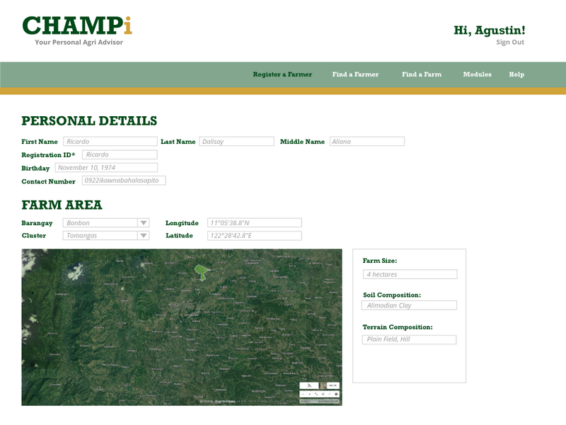 CHAMPi: Register Farmer