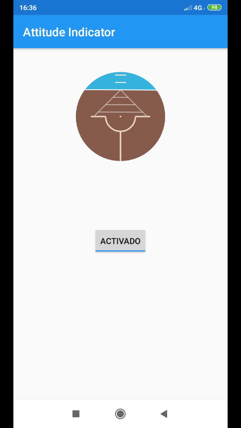Screenshot of the control app