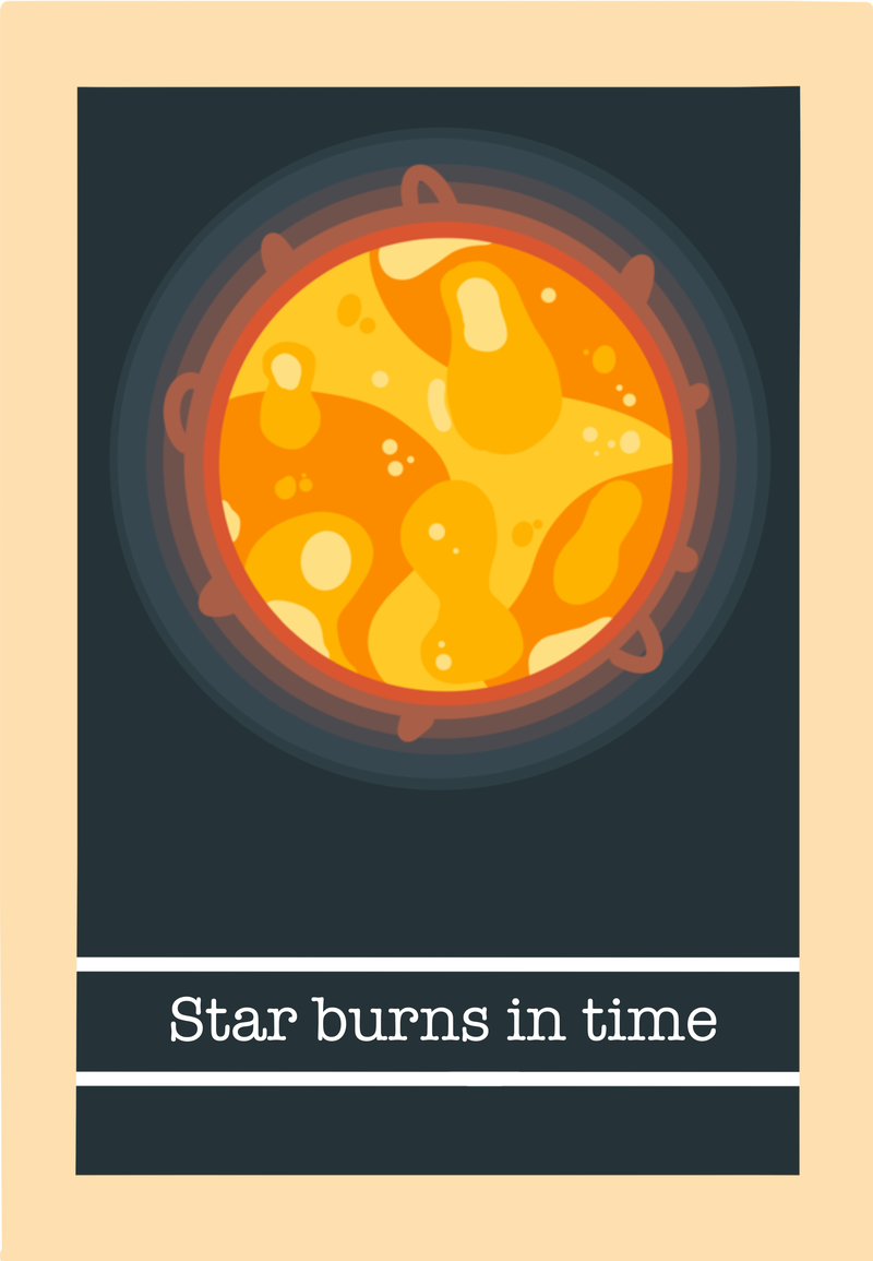 Star burns in time action