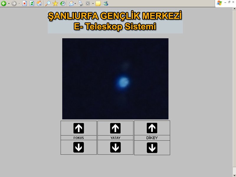 İnşa ettiğimiz güneş sisteminden önce kendi güneş sistemini e-teleskop üzerinden izlemek isterseniz bu pencere ile karşılaşacaksınız.