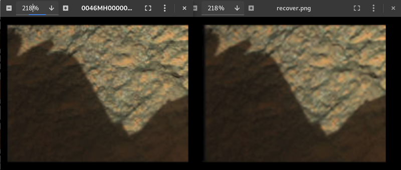 The recover image looks good