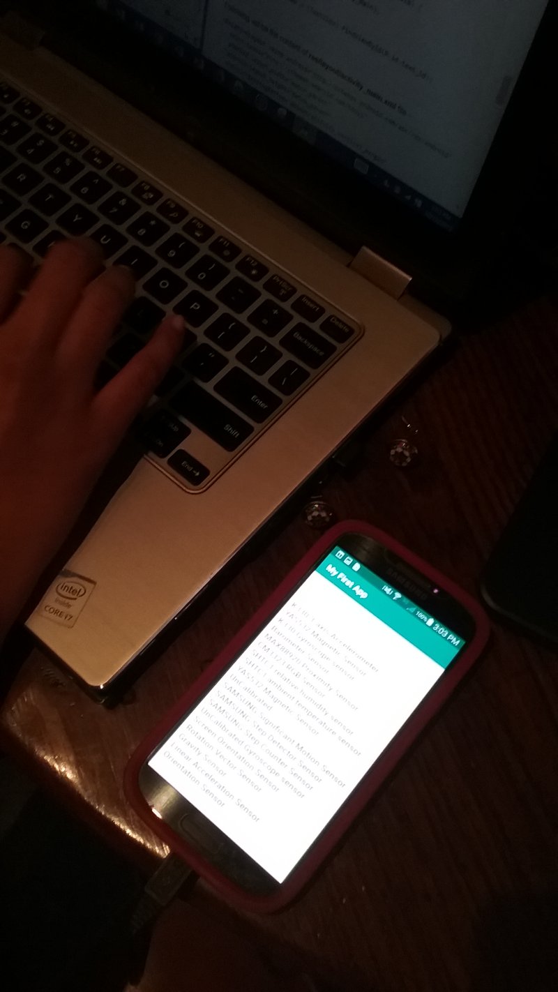 We are making some progress. This picture was when we were able to display the sensors and now we are able to get input into the device.