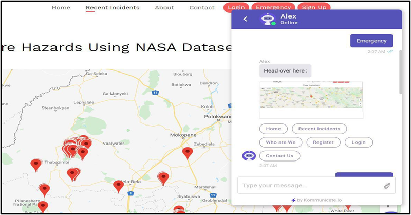 Google AI Dialogflow is used for creating the chatbot integrated with Kommunicate.io for website solution.