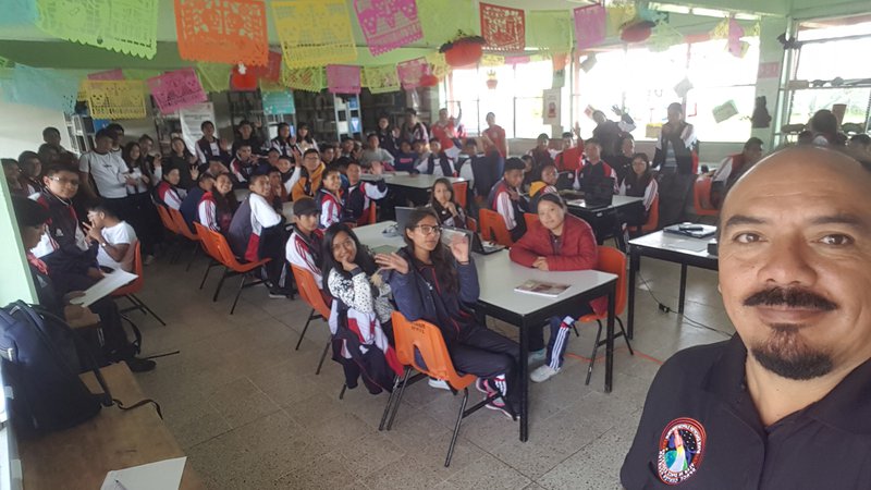 The Aerospace Academy of mexico Team, working Satuday morning in NASA Apps Challenge