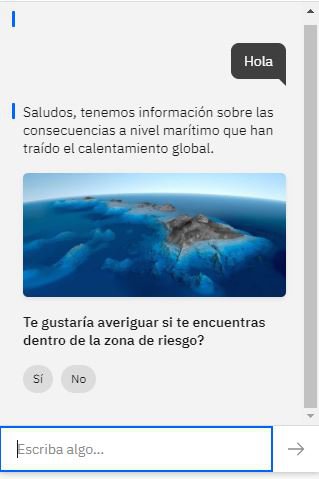 We built a chatbot to alert the population about possible inundations, rise of the ocean near their location and educate on prevention.