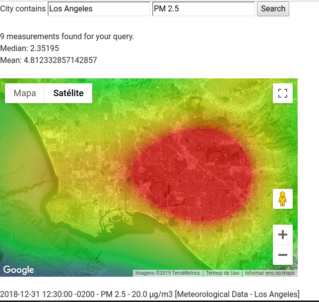 Aggregating measurements from different sources and plotting them on a map