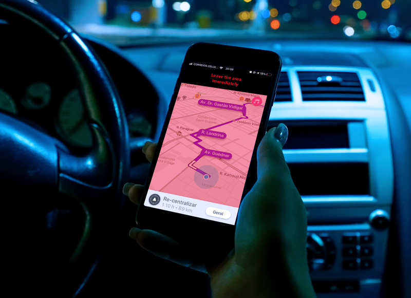 This is just an illustration of when the app alerts the user about the danger zone and needs to leave the area immediately.