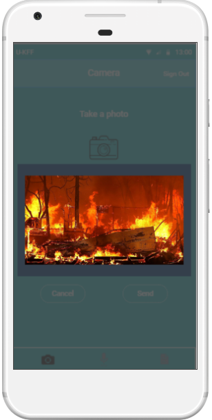 Reporting fire through image 