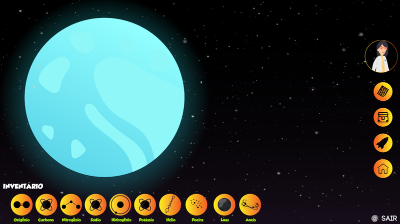 HUD of our game! This stars represents Vy Canis Majoris.